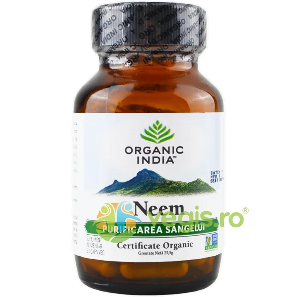 Neem (Purificarea Sangelui) Ecologic/Bio 60cps vegetale ORGANIC INDIA — preț și oferte