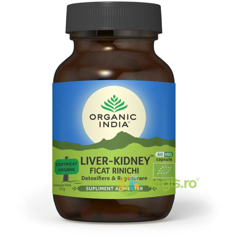 Liver Kidney Ecologic/Bio 60cps vegetale ORGANIC INDIA — preț și oferte