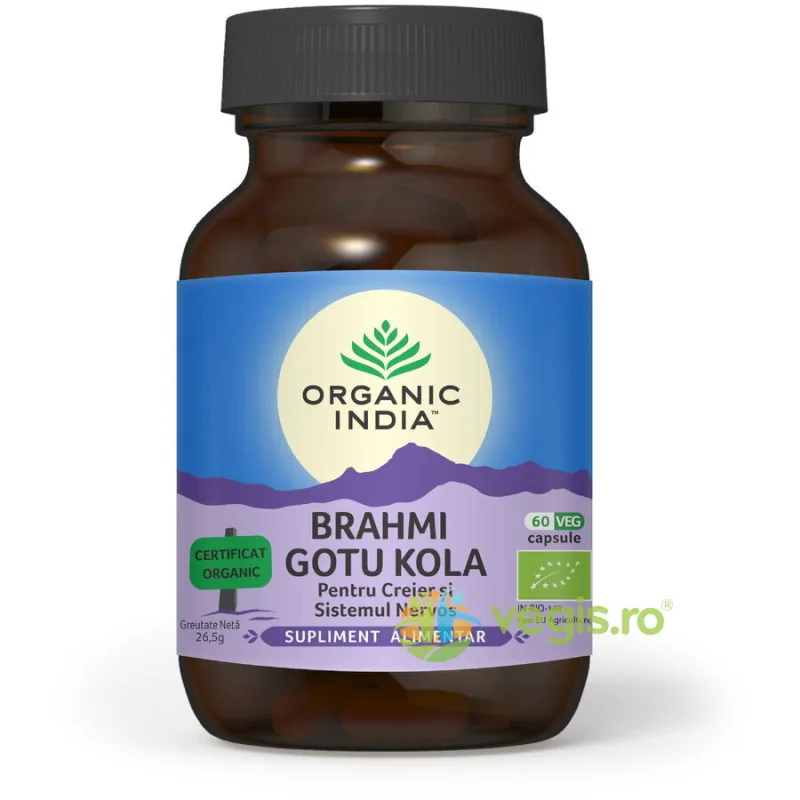 Brahmi Gotu Kola Ecologic/Bio 60cps vegetale ORGANIC INDIA — preț și oferte