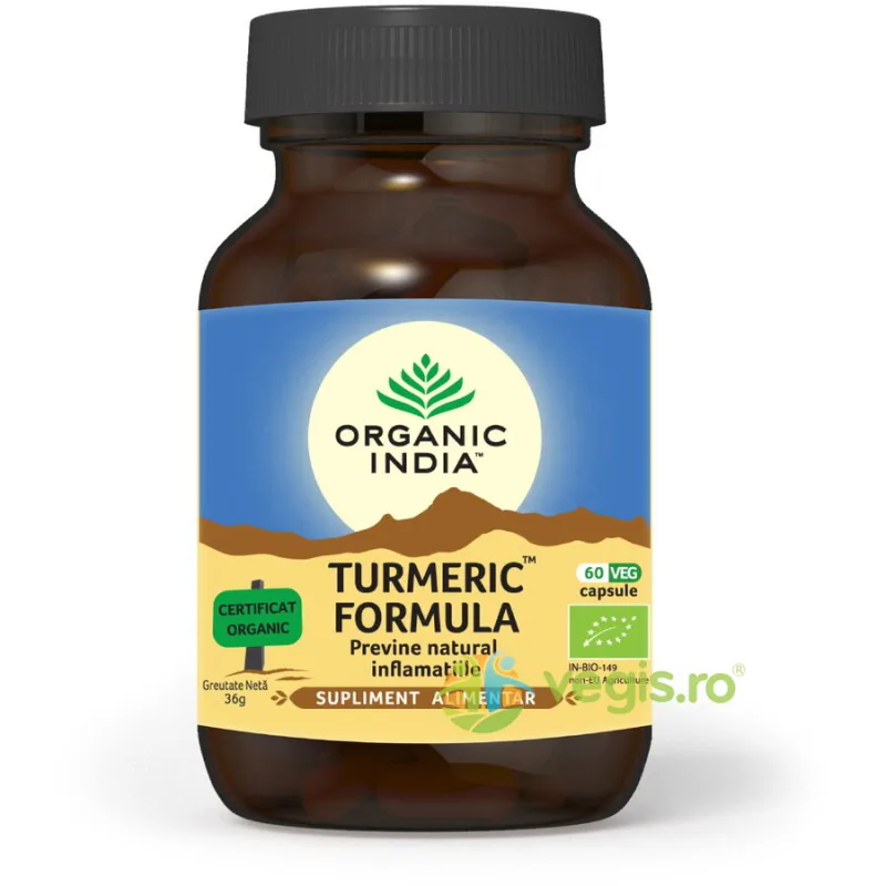 Turmeric Formula Ecologic/Bio 60cps vegetale ORGANIC INDIA — preț și oferte