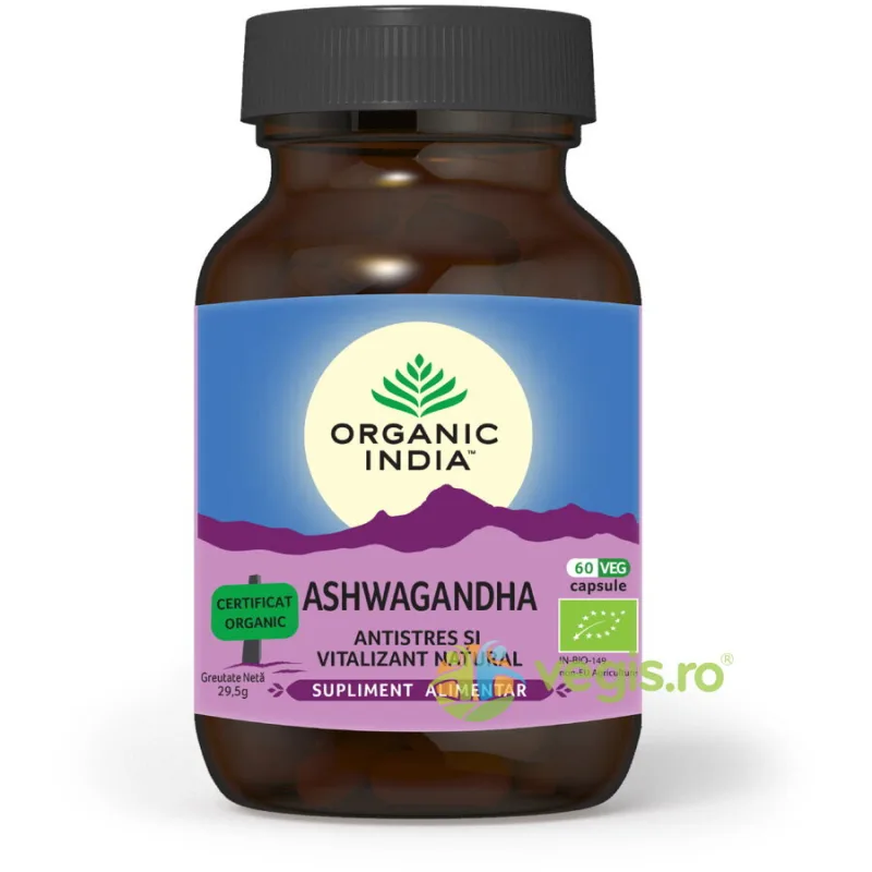 Ashwagandha Ecologica/Bio 60cps vegetale ORGANIC INDIA — preț și oferte