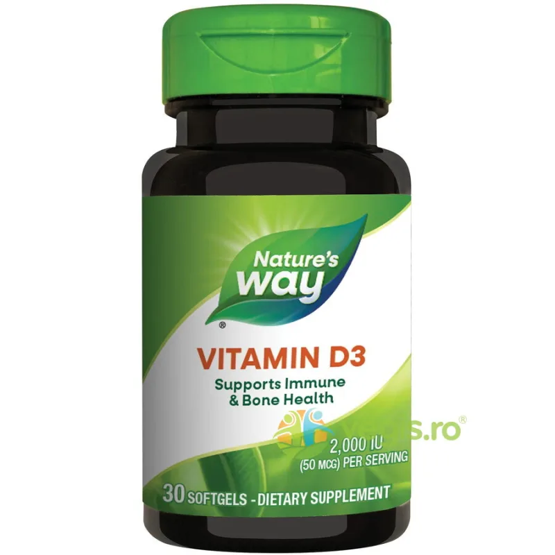Vitamina D3 2000ui (Adulti) 30cps Secom, Nature's Way — preț și oferte