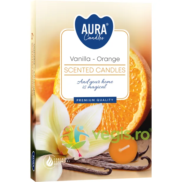 Set Lumanari Tip Pastila Aroma Vanilie si Portocala 6 buc BISPOL — preț și oferte
