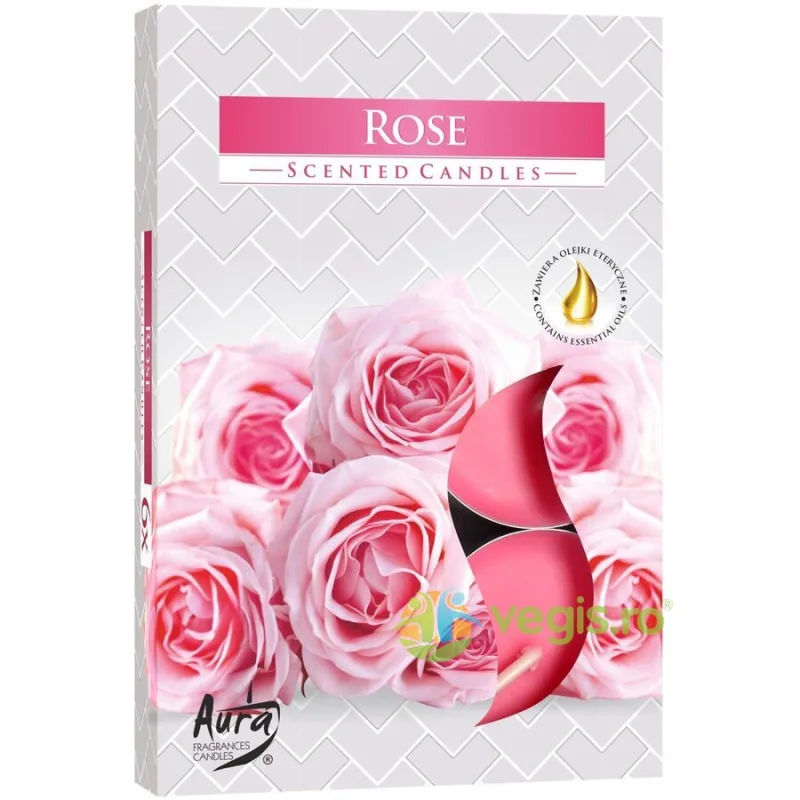 Set Lumanari Tip Pastila Aroma Trandafiri 6 buc. BISPOL — preț și oferte