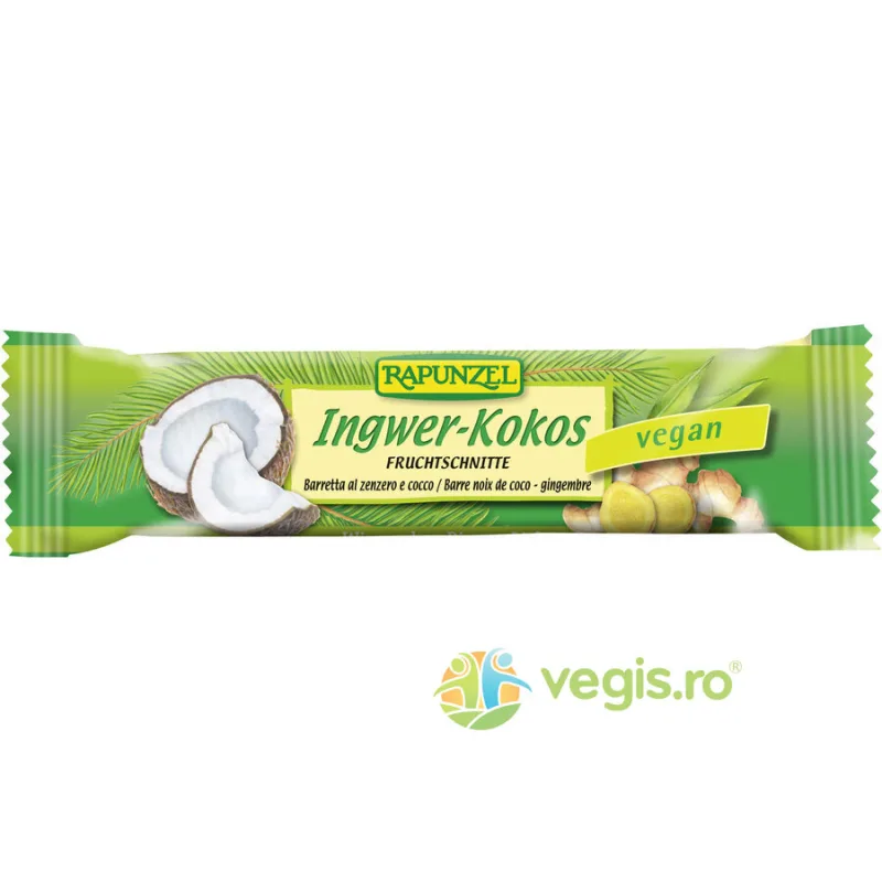 Baton Vegan Cu Ghimbir si Cocos Ecologic/Bio 40g Rapunzel — preț și oferte