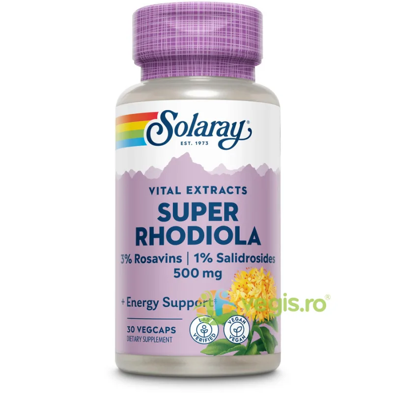 Super Rhodiola Extract 500mg 30cps Secom, Solaray — preț și oferte