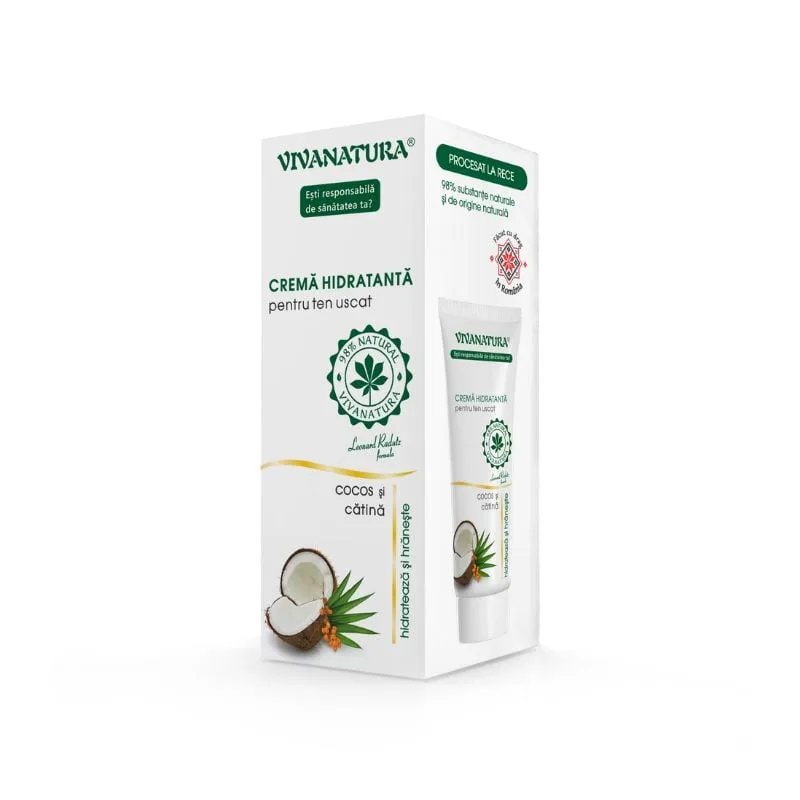 Crema de fata hidratanta pentru ten uscat, 75 ml, VivaNatura — preț și oferte