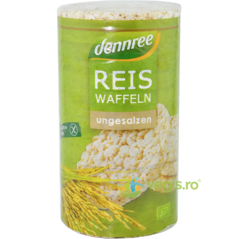 Vafe din Orez Expandat fara Sare, fara Gluten Ecologice/Bio 100g Dennree — preț și oferte