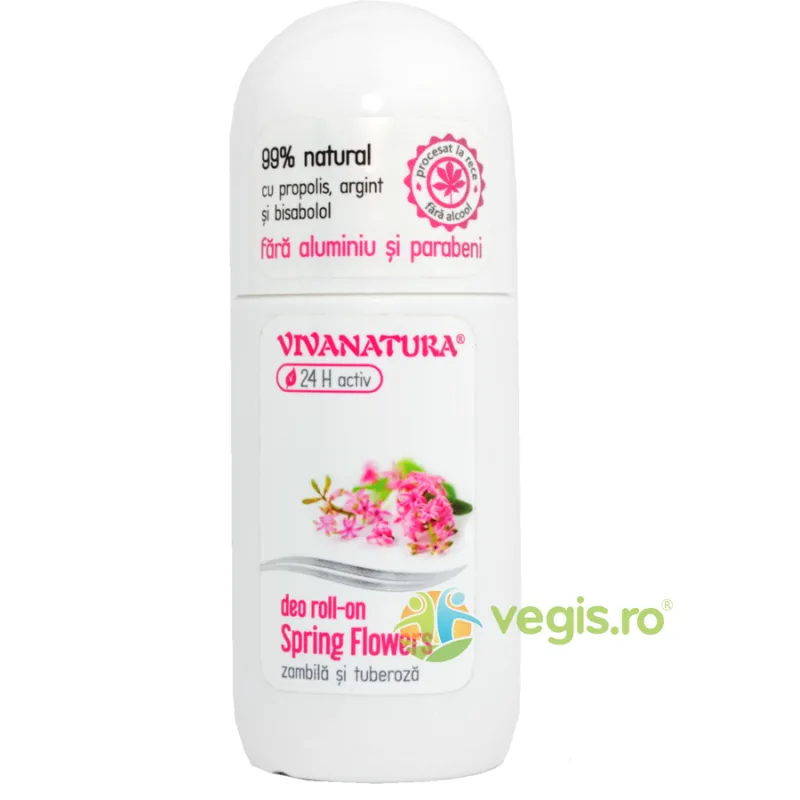 Deodorant Natural Roll-on Spring Flowers 50ml VIVA&nbsp;NATURA — preț și oferte