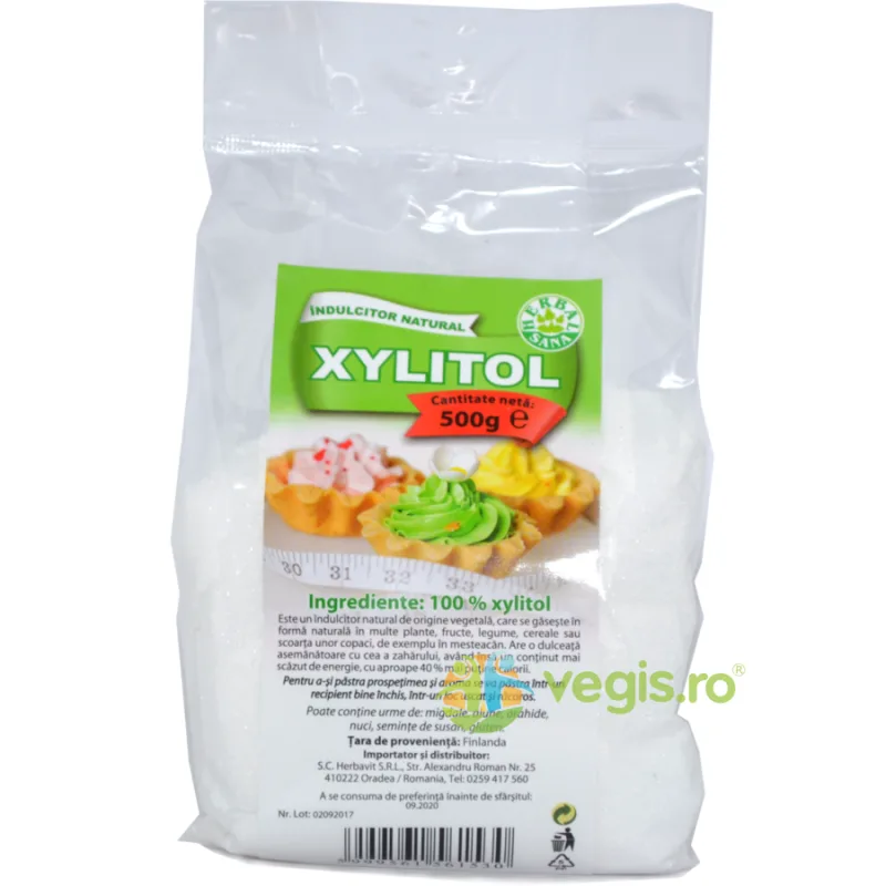 Xylitol (Xilitol) Indulcitor Natural 500g Herbavit — preț și oferte