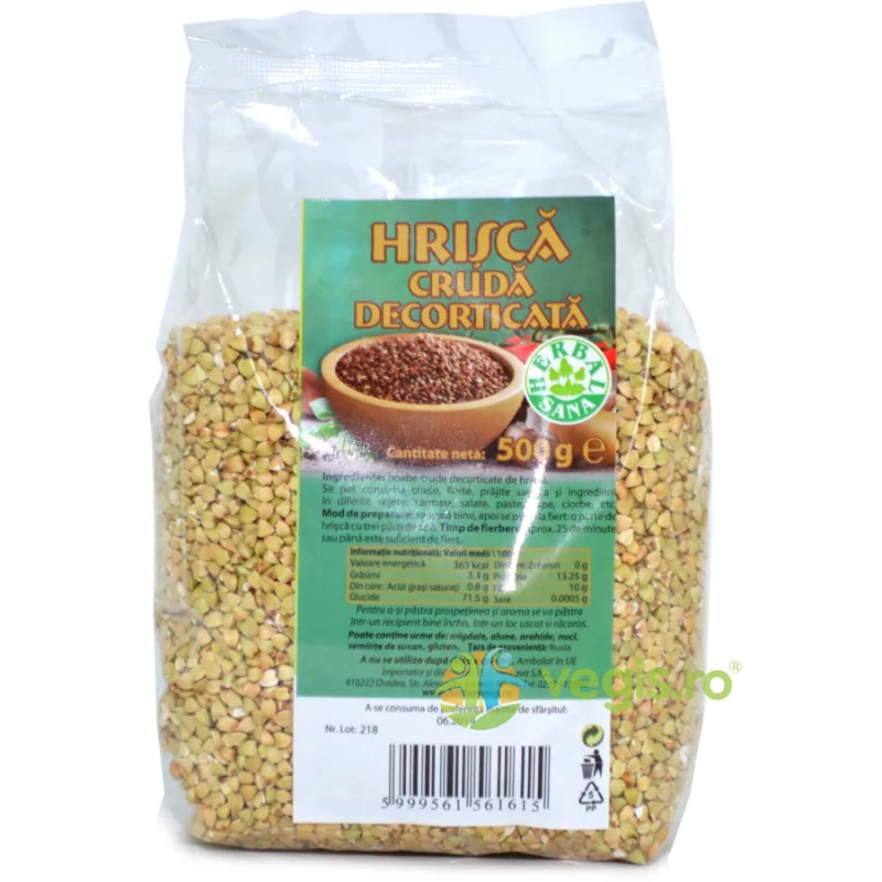 Hrisca Cruda Decorticata 500g Herbavit — preț și oferte