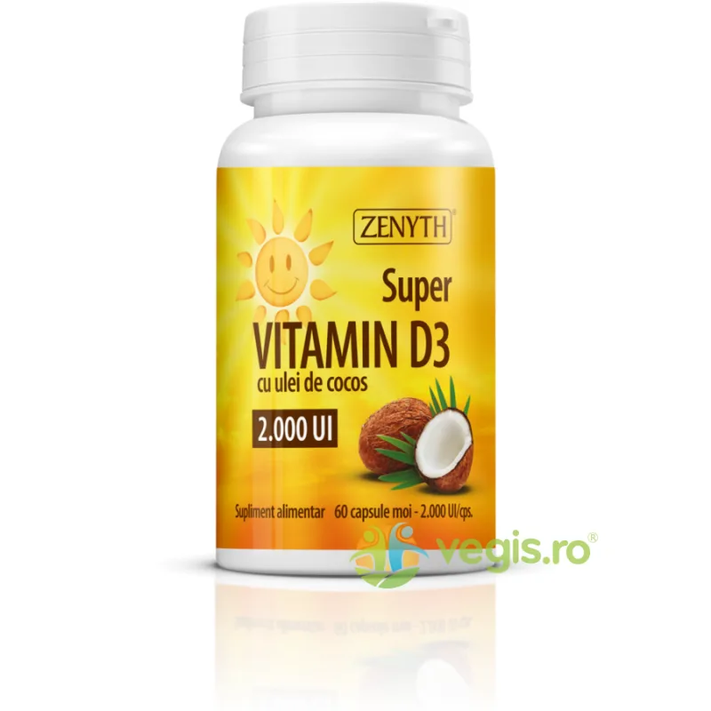 Super Vitamina D3 2000UI 60cps moi Zenyth — preț și oferte