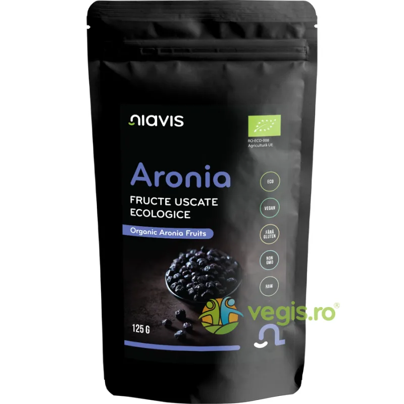 Aronia Fructe Uscate Raw Ecologice/Bio 125g NIAVIS — preț și oferte