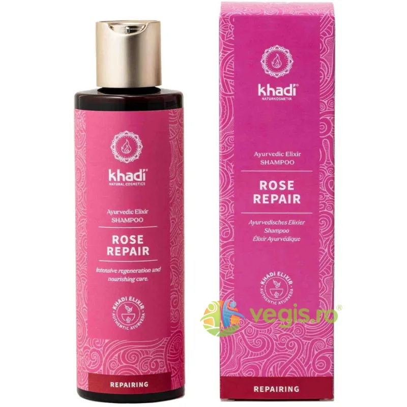 Sampon Ayurvedic Reparator cu Trandafir de Damasc 200ml Khadi — preț și oferte