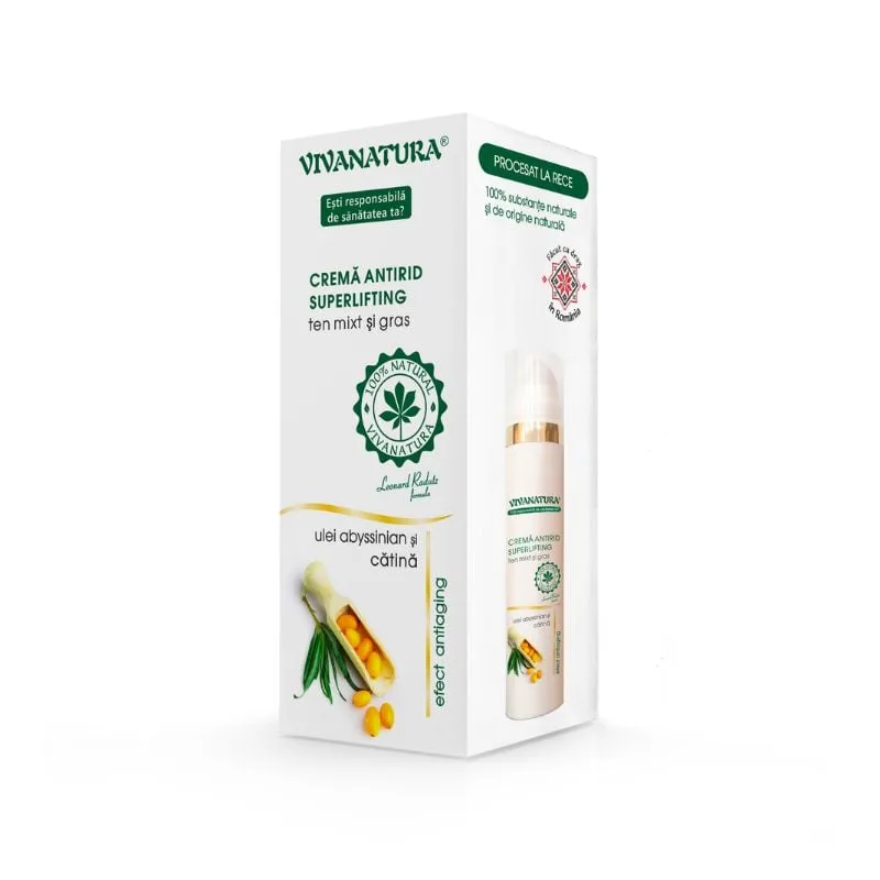 Crema Antirid Superlifting ten mixt si gras, 45 ml, VivaNatura — preț și oferte