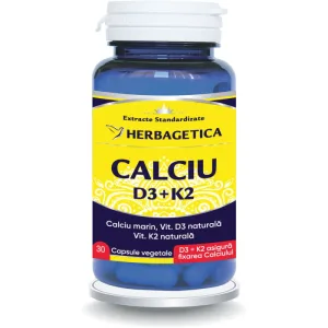 Calciu + D3 + K2 Mena Q7 Naturala 30cps