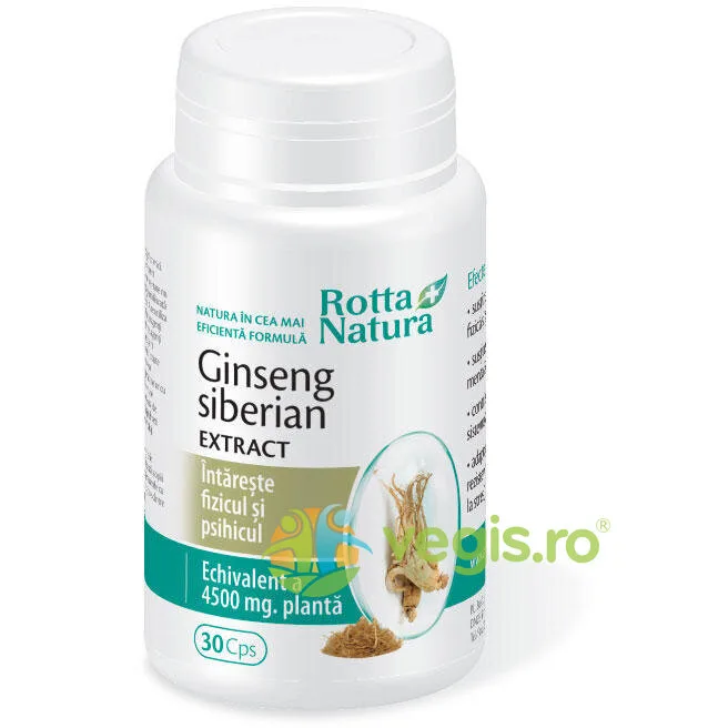 Ginseng Siberian Extract 30cps ROTTA NATURA — preț și oferte