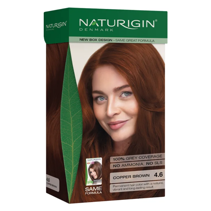 Vopsea pentru par nuanta 4.6 Copper Brown, 115 ml, Naturigin — preț și oferte