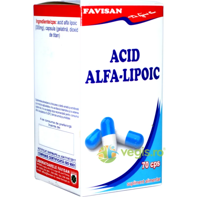 Acid Alfa-Lipoic 70cps Favisan — preț și oferte