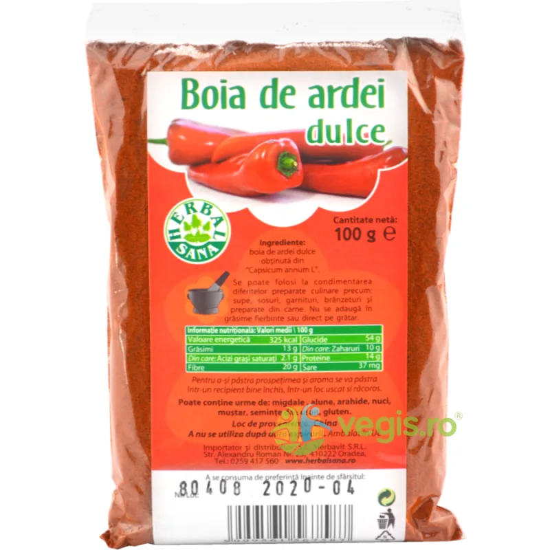 Boia de Ardei Dulce 100g Herbavit — preț și oferte