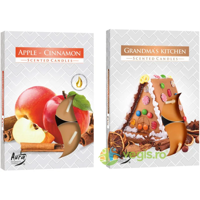 Set Lumanari Tip Pastila Aroma Mar-Scortisoara 6 buc.+Set Lumanari Tip Pastila Aroma Bucataria Bunicii 6 buc. BISPOL — preț și oferte