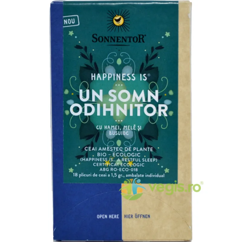 Ceai Happiness is... Un Somn Odihnitor Ecologic/Bio 18dz SONNENTOR — preț și oferte