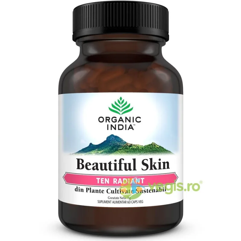 Beautiful Skin Ten Radiant 60cps veg ORGANIC INDIA — preț și oferte