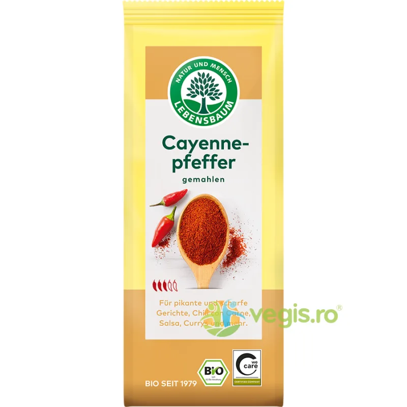 Ardei Iute Cayenne Macinat Ecologic/Bio 50g LEBENSBAUM — preț și oferte