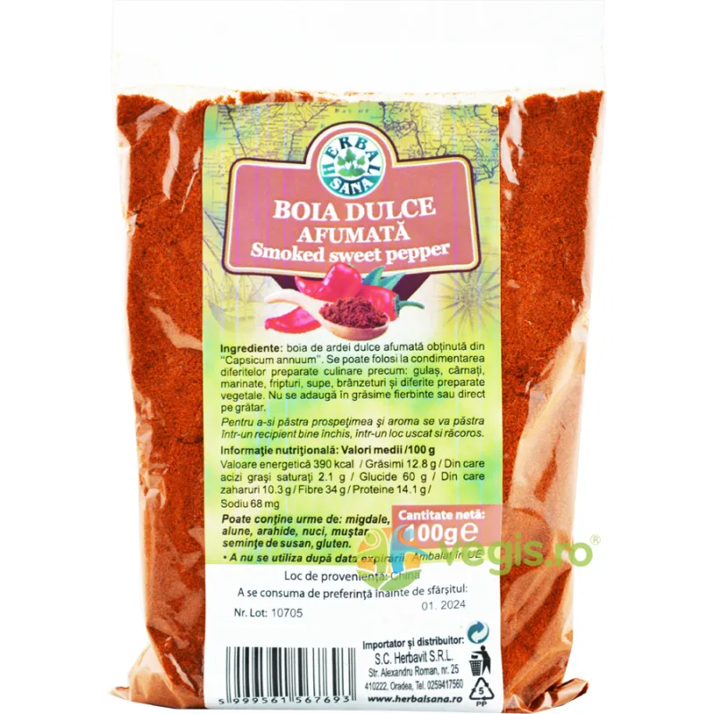Boia Dulce Afumata 100g Herbavit — preț și oferte
