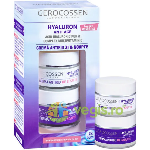 Crema Antirid de Zi SPF10 +Crema Antirid de Noapte Set Hyaluron 50ml+50ml — preț și oferte