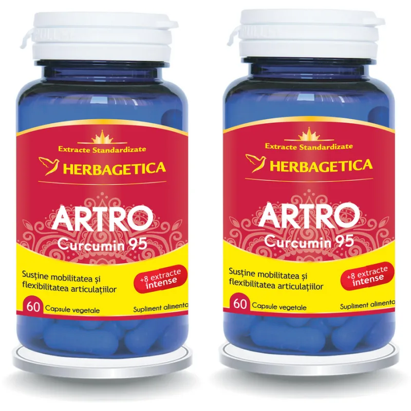 Pachet Artro Curcumin 95 60cps+60cps (50% reducere la al doilea produs) HERBAGETICA — preț și oferte