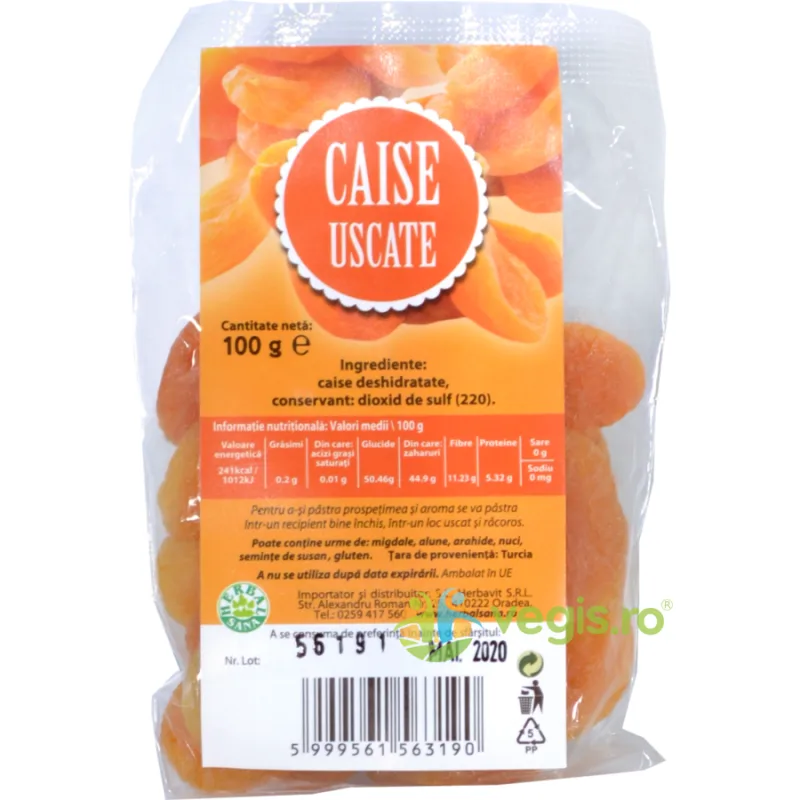 Caise Uscate 100g Herbavit — preț și oferte