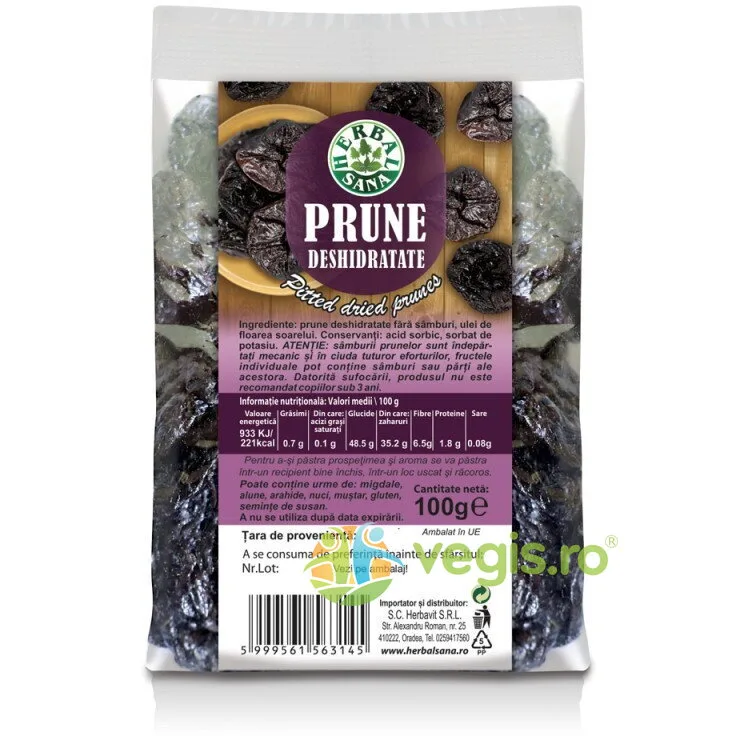 Prune Deshidratate 100g Herbavit — preț și oferte