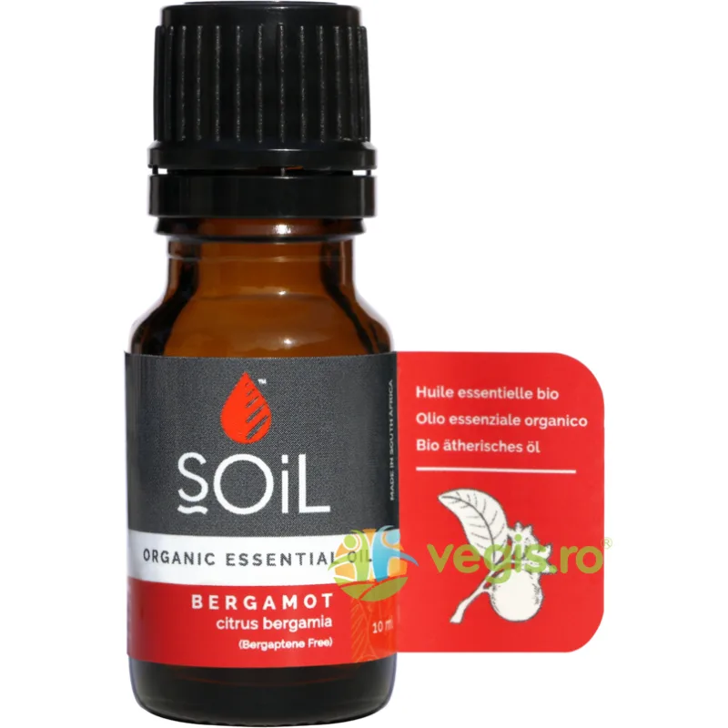 Ulei Esential de Bergamota fara Bergaptene (Bergamot) Ecologic/Bio 10ml SOiL — preț și oferte