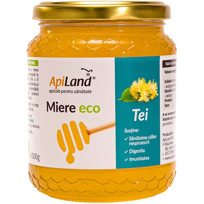 Miere de Tei Ecologica/Bio 500g APILAND — preț și oferte
