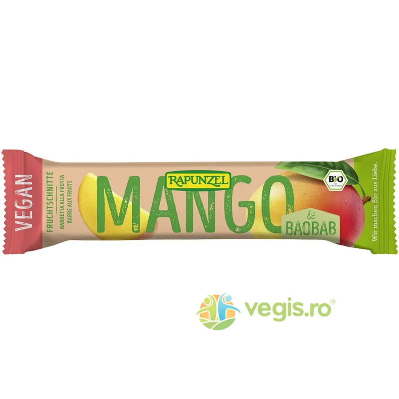 Baton de Fructe cu Mango si Baobab Ecologic/Bio 40g Rapunzel — preț și oferte