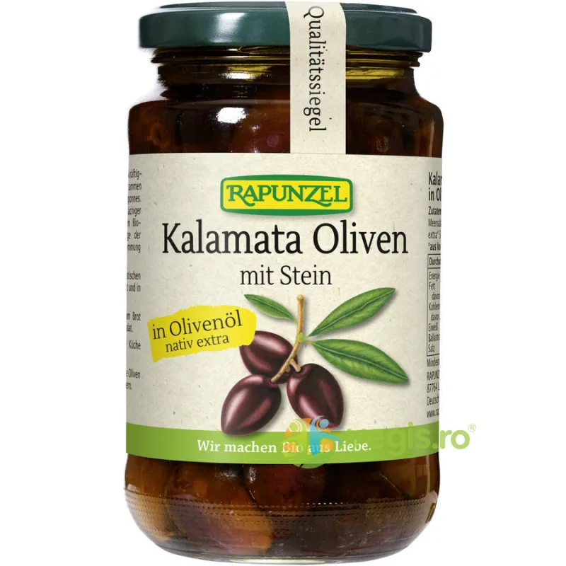Masline Kalamata cu Samburi in Ulei de Masline Ecologice/Bio 335g Rapunzel — preț și oferte