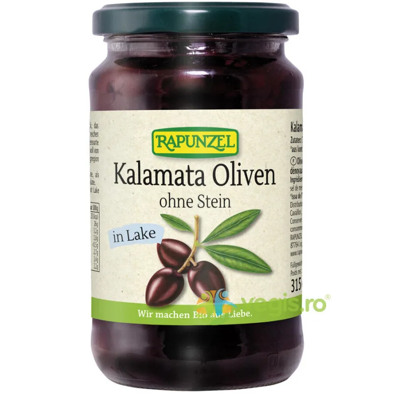 Masline Kalamata Fara Samburi in Saramura Ecologice/Bio 315g Rapunzel — preț și oferte