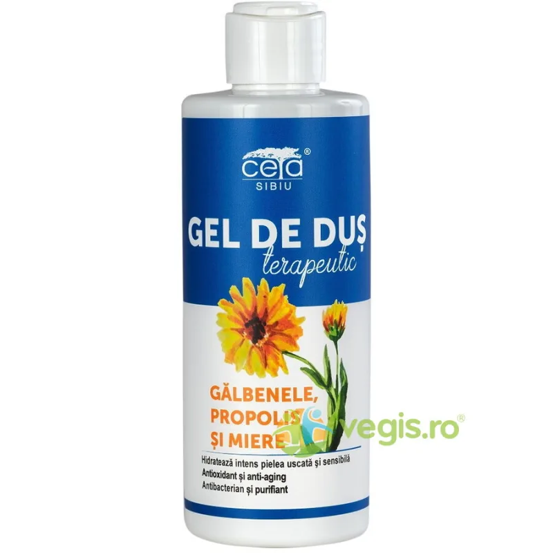 Gel de Dus Terapeutic cu Galbenele, Propolis si Miere 200ml Ceta Sibiu — preț și oferte
