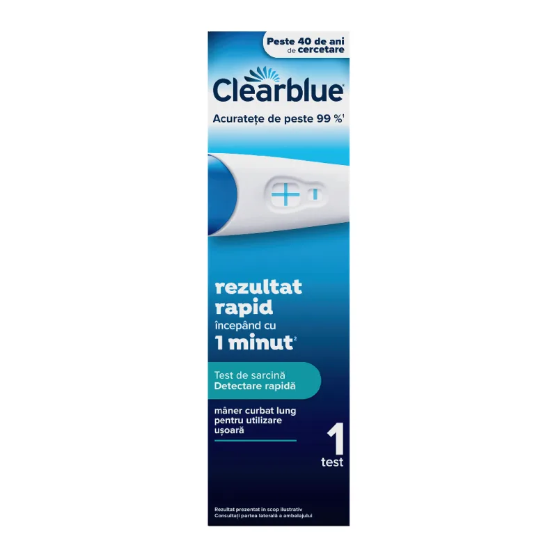 Test de sarcina detectare rapida, 1 bucata, Clearblue — preț și oferte