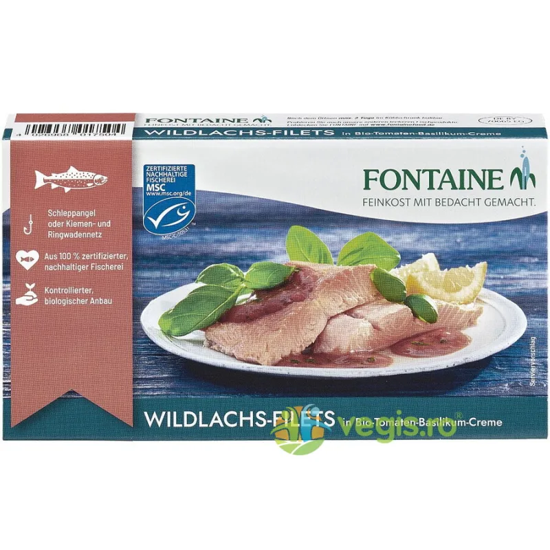 File de Somon Salbatic in Sos de Tomate cu Busuioc 200g Fontaine — preț și oferte