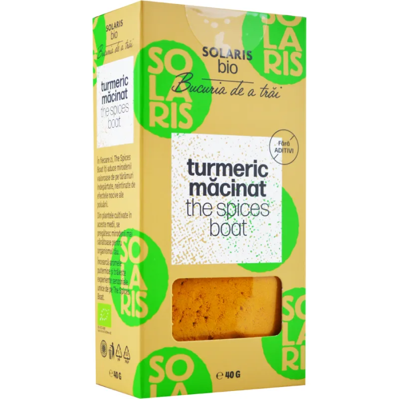 Condiment Turmeric Macinat Ecologic/Bio 40g SOLARIS — preț și oferte