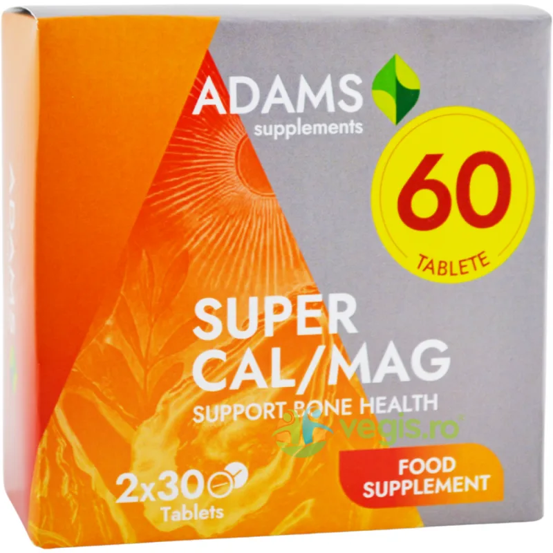 Super Cal/Mag Calciu Magneziu 60tb (30tb+30tb) ADAMS VISION — preț și oferte