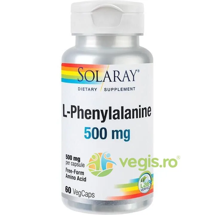 L-Phenylalanine 500mg 60cps(L-Fenilalanina) Secom, Solaray — preț și oferte