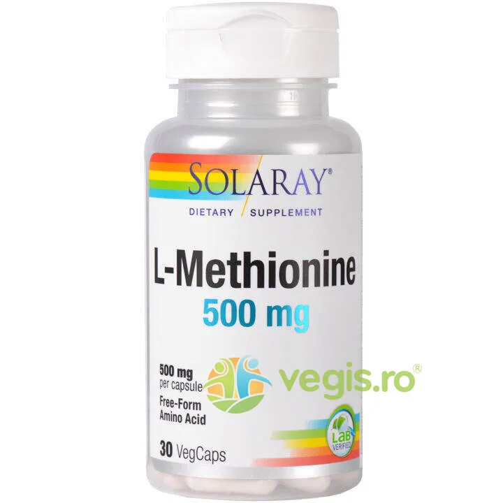 L-Methionine 500mg 30cps (L-Metionina) Secom, Solaray — preț și oferte