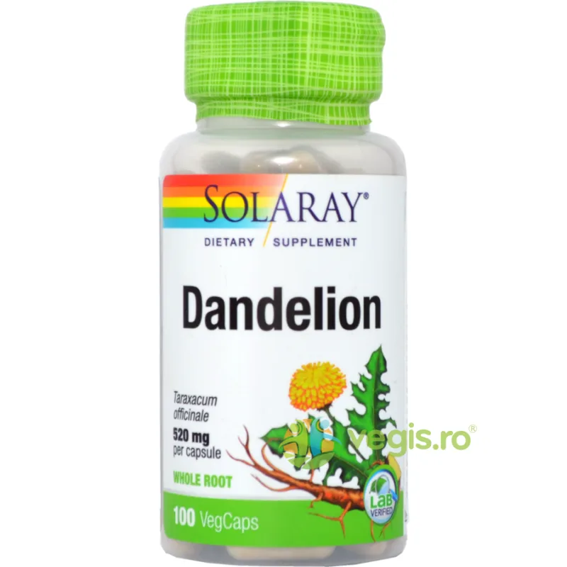 Dandelion (Papadie) 520mg 100cps Secom, Solaray — preț și oferte