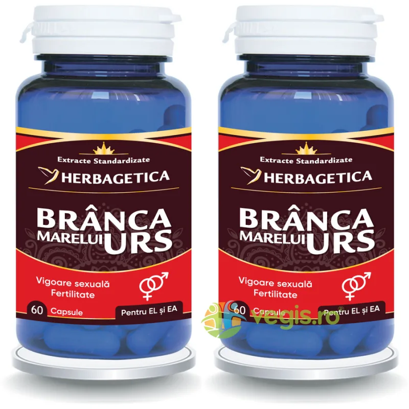 Pachet Branca Marelui Urs 60cps+60cps (50% reducere la al doilea produs) HERBAGETICA — preț și oferte