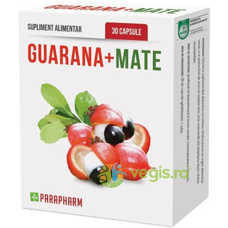 Guarana + Mate 30cps Quantum Parapharm — preț și oferte