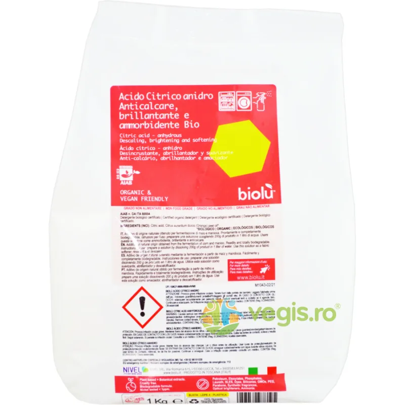 Acid Citric pentru Rufe Pudra 1kg BIOLU — preț și oferte
