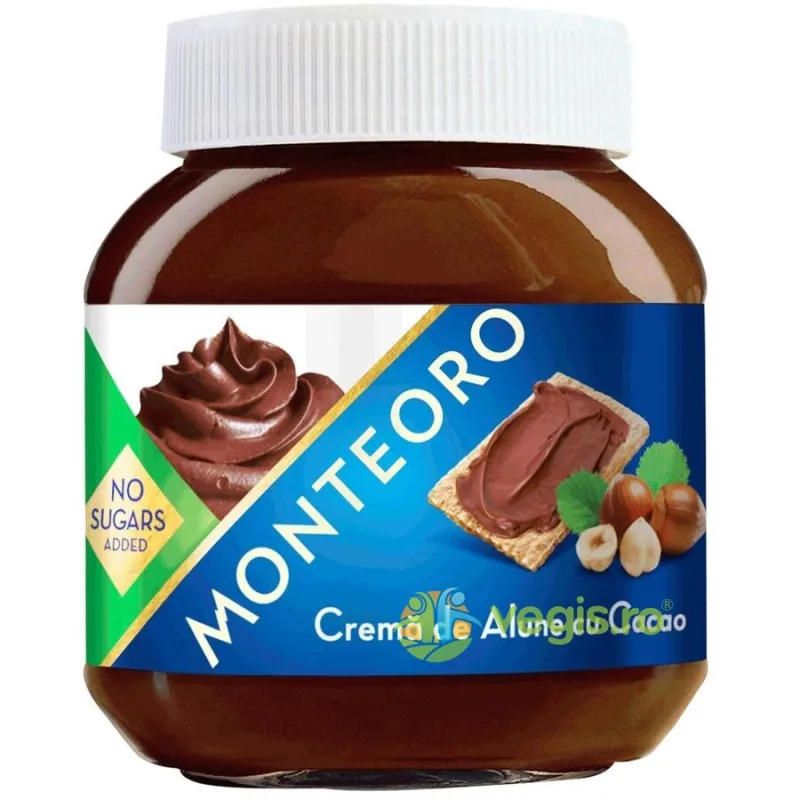 Crema De Alune Cu Cacao Monteoro Fara Zahar 350gr — preț și oferte